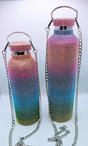 Gobelet isotherme en acier inoxydable de 600ml avec paille en strass fait à la main - Product Image 4