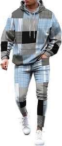 Haute qualité 100% coton hommes à la mode graphique 2 pièces vêtements de sport à manches longues Jogging survêtement hiver gros survêtements - Product Image 4