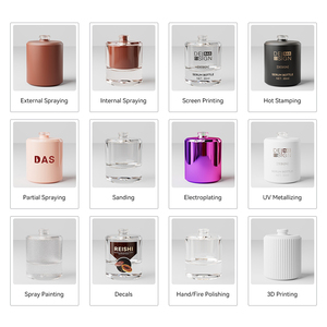 Vente en gros de flacon de parfum en verre vide de 100ml à fond carré et épais de 30ml 50ml pour homme avec <span class=keywords><strong>bouchon</strong></span> en métal bronze brossé - Product Image 5