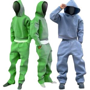 Ensemble de survêtement d'hiver pour homme tendance, de haute qualité, 2 pièces, pantalon de survêtement ample et sweat-shirt à capuche surdimensionné, tenue confortable - Product Image 3