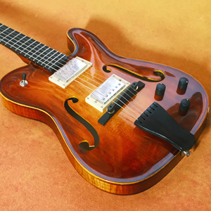 Archtop for Handcraft Carved Solid Maple Spruce Top Mahogany <strong>Neck</strong> Ebony Fingerboard Hollow Body Electric Guitar Violin - Product Image 1