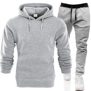 Nuevo Jersey personalizado de alta calidad 100% algodón en blanco chándal hombres chándales conjunto en blanco jogging trajes hombres - Product Image 2