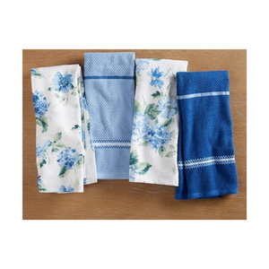 Serviette de cuisine en coton 100% brodée avec motif bleu de chef gastronomique, 18x30 pouces, 440 GSM, ultra absorbante, fabriquée en Inde - Product Image 5