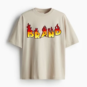 Camiseta con logotipo personalizado para hombre, diseño de algodón 100%, calidad de lujo, cuello redondo, ropa de calle de gran tamaño con hombros caídos, camiseta en blanco para hombre - Product Image 6