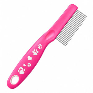 หวีกรูมมิ่งสัตว์เลี้ยง SHEARS BEAUTY สีชมพู รุ่นรักษ์โลก กันน้ำ พร้อมซี่หวีสแตนเลส ลายอุ้งเท้า สำหรับดูแลขนสุนัขและแมว - Product Image 4