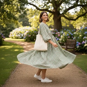 Robe courte en coton imprimé à la main en Inde, pour mariage, festival, designer, kimono long, cadeau d'anniversaire, de Noël, d'anniversaire de mariage pour elle - Product Image 5