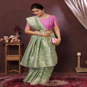 Sari de créateur de qualité supérieure avec broderie lourde et chemisier assorti pour mariage ethnique indien, idéal pour les fêtes, séchage rapide, vente en gros indienne - Product Image 5