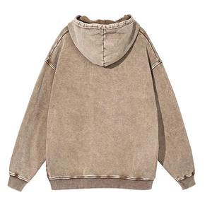 Nouveau sweat à capuche unisexe en coton 100% pour homme, vente en gros, poids lourd, fermeture éclair intégrale, logo personnalisé, surdimensionné, pull uni - Product Image 2