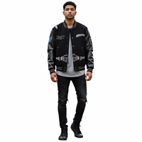 Veste universitaire surdimensionnée tendance avec logo brodé personnalisé pour le streetwear ou les tenues décontractées, tissu en laine douce et manches en cuir pour unisexe