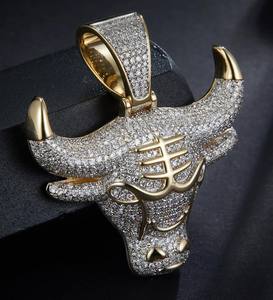 Pendentif à breloque Hip Hop en argent sterling 925 Leb Grown Diamond Iced out pour hommes Design exclusivement unique Placage à l'or Clarté VVS - Product Image 1