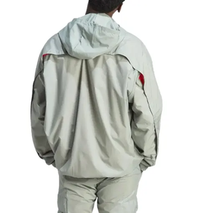 Chaqueta de verano transpirable ligera 2025, logotipo personalizado, cuello alto arrugado, ropa deportiva de lona, parche a prueba de viento, trabajo informal fresco - Product Image 3