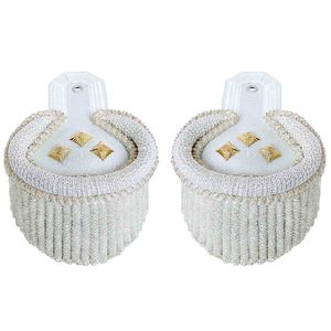 Épaulettes de gala de haute qualité, brodées, à coudre, en tissu, épaulettes de gala argentées, simples, en forme de croissant, pointues - Product Image 1