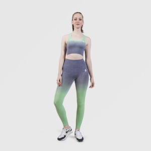 Leggings de Cintura Alta con Degradado Verde, Sin Costuras, de Spandex/Nylon, Elásticos en 4 Direcciones, Transpirables, Tallas Grandes, para Fitness y Yoga, Cintura Elástica ODM - Product Image 4