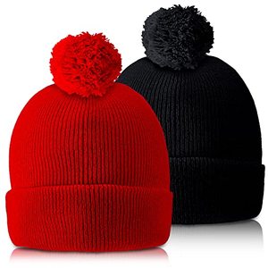 หมวกบีนนี่ไหมพรมสีดำอุ่นๆ สำหรับฤดูหนาว ปี 2026 แบบ unisex สำหรับกีฬากลางแจ้ง ขายส่ง ผลิตจากอะคริลิก 100% ขนาด 54-56 ซม. เหมาะสำหรับการเดินทาง - Product Image 1
