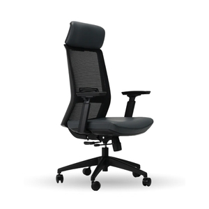 BIFMA Certified Modern Executive Office <b>Chair</b> Ergonomic Design Durable Metal Frame Breathable Mesh Back PU Leather Revolving - Product Image 1