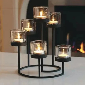 Creative Candlelight <b>Dinner</b> European-Style Metal Candlestick Romantic Home Black <b>Candle</b> Holder Votives Decorative Ornaments - Product Image 2