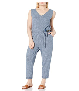 48% โพลีเอสเตอร์48% Viscose 4% อีลาสเทนนำเข้าไม่ปิดเครื่องจั๊มสูทถักแขนกุดแบบสบายสำหรับผู้หญิง - Product Image 1