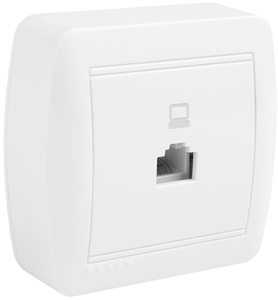 ซ็อกเก็ตข้อมูล RJ45 แบบติดตั้งบนพื้นผิว, รุ่น Mural, สีขาว (Solera MUR88U) - Product Image 1