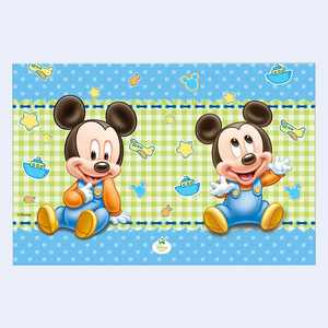 Mantel de Mickey Mouse para Bebés, 1.2X1.8M, Decoración de Fiesta de Plástico, Paquete de 2 Piezas - Product Image 1