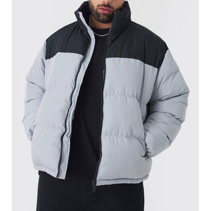 Chaqueta acolchada de invierno personalizada para hombre con capucha, cierre de cremallera largo y cálido, chaquetas de exterior acolchadas de alta calidad de estilo informal - Product Image 1