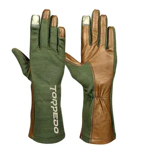 Protection des mains à écran tactile Nomex Fighter Pilot Long Glove gants de conduite en cuir de sécurité du Pakistan Pilot Nomex Gloves