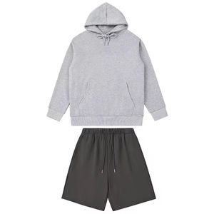 Haute qualité hommes et femmes été Streetwear deux pièces à capuche et ensembles de shorts pull à capuche personnalisé et ensembles de shorts réguliers - Product Image 5