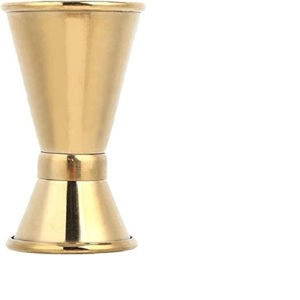 Hot Sale Metal <b>Jigger</b> Double-end Color Steel Cocktail <b>Measurement</b> Glass Cup With Wood Handle for Restaurant Hotel Home - Product Image 5