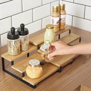 New Arrival <b>Kitchen</b> <b>Storage</b> Holders Rack Adjustable Shelving <b>Units</b> Durable Metal Wood Glass Space Saving Hot Selling Spice - Product Image 3