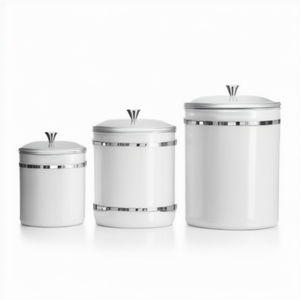 Printed <b>storage</b> boxes Metal Material Designer Kitchen <b>Storage</b> <b>Box</b> Iron Metal Kitchen Canister with wooden lid - Product Image 6