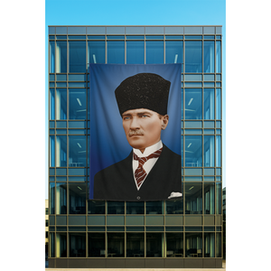 Atatrk <b>Poster</b> on Rachel Fabric AS0320 Digital Printed Vinyl Polyester and Plastic for Decorative Flags and Banners - Product Image 1