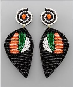 Colorful <b>Thread</b> Embroidery Earrings with <b>Beads</b> - Product Image 2