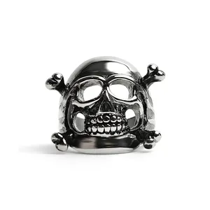 Wholesale Jewelry Stainless Steel Skull And Crossbones Ring for Men Premium Quality High Demanded