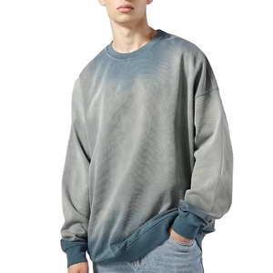 Sweat-shirts personnalisés pour hommes, col rond, effet délavé vintage, surdimensionnés, qualité supérieure, vente en gros 2026 - Product Image 2
