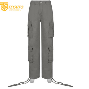 Pantalones cargo de cintura alta para mujer Vaqueros de cintura alta elegantes - Product Image 2