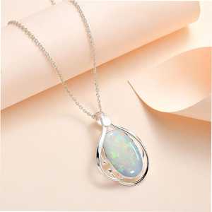 Colgante de ópalo etíope, Collar de plata de ley 925, joyería de piedra natal de octubre, collar de ópalo hecho a mano para mujer, regalo para ella - Product Image 4