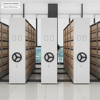 Grand meuble compacteur mobile à rayonnages, système de rangement d'archives haute capacité et robuste pour bibliothèque et entrepôt