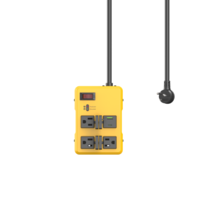 4 cửa hàng Heavy Duty <span class=keywords><strong>Power</strong></span> Strip với 2 cổng USB (1 USB-C) bảo vệ tăng 15 amps multi-cắm mở rộng dây cho hội thảo nhà để xe - Product Image 1