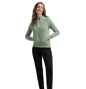 เสื้อแจ็คเก็ตคอสูงแบบซิปเต็มตัว ผลิตจากผ้าฝ้ายซุปเปอร์คอมบ์คอตตอนริชฟลีซ - Product Image 1