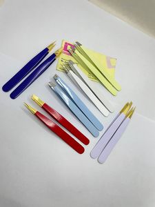 Beauty Brow Tweezer Customize Color Coated Eyebrow Tweezers Slanted <b>Pointed</b> Tips Private Logo Ingrown Hair <b>Removal</b> Brow Tweezers - Product Image 2