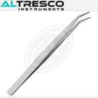ALTRESCO Pince à épiler polyvalente en acier inoxydable de qualité industrielle Pointe dentée incurvée à pointe fine