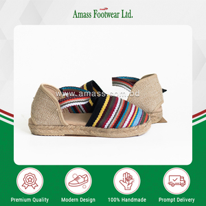 Alpargatas con lazo al tobillo estampadas transpirables con suela de yute para mujer de alta demanda, sandalias coloridas sin cordones para el verano, calidad asegurada - Product Image 2