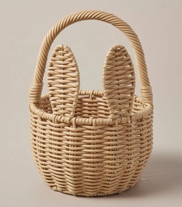 Cestas redondas de ratán Natural para Pascua para niños, cestas elegantes de dulces de ratán para niños, cesta artesanal de variedad de diseños OEM de Vietnam - Product Image 2