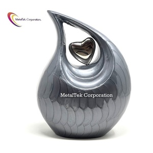 Hecho a mano tamaño adulto grande lágrima gota corazón urnas esmalte cremación cenizas conmemorativas entierro urna Metal decorativo urna funeraria precio bajo - Product Image 2