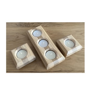 Elegant Wooden Tealight Holder Designed with Beautiful Wood Grain Accents to Spread Calm Cozy Candlelight Glow - Product Image 5