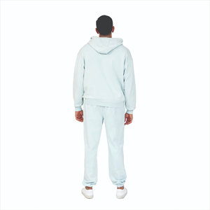 Sudadera con capucha de lavado ácido informal y enérgico para hombre, de gran tamaño Vintage sudaderas con capucha, chándales con capucha rasgada con lavado ácido, conjunto de 2 piezas - Product Image 4