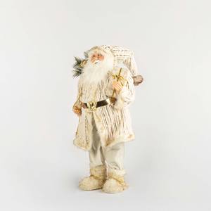 Figura Decorativa Navideña de Santa Claus, 90 cm, Dorada, Tradicional, Sintética, para Decoración Festiva de Interiores, Sala de Estar, Juguete - Product Image 2
