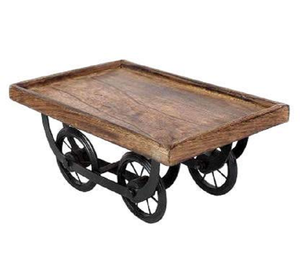 Plateau décoratif en bois sculpté à la main pour thé, café, snacks, parfait pour servir les invités à la maison ou au restaurant de l'Inde - Product Image 1