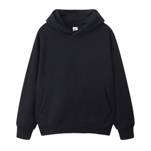 <b>Men's</b> <b>Red</b> Hooded <b>Sweatshirt</b> Oversized Cotton Knitted Casual Solid Color Pocket Design Autumn Wear - Product Image 4