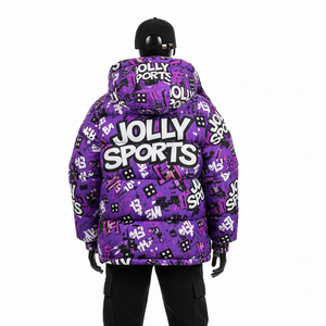 Chaqueta Acolchada Estilo Urbano para Mujer, Tejido Exterior de Poliéster, Estampado Gráfico Completo, Paneles Acolchados, Chaqueta Acolchada con Logotipo Personalizado para Mujer - Product Image 2