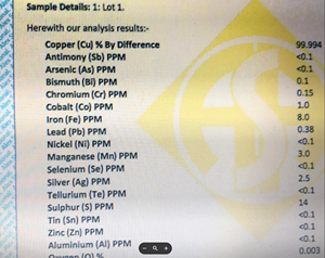 Cátodos Electrolíticos de Cobre Clase AAAA, 99.99% de Pureza de Cu, Forma Cuadrada, para Semiconductores - Product Image 5